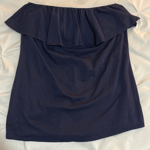 Top Sans Bretelles (strapless) Lilly Pulitzer – Taille XS – Marine – 100% Coton – Neuf Avec étiquettes
